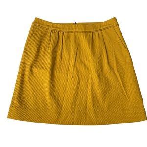 BODEN tailored textured mustard yellow A-line skirt, lined size USA 10R